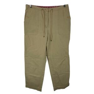 Vintage Ralph Lauren Canvas Utility Pants Womens Tie Waist Boho Size 6 Paisley